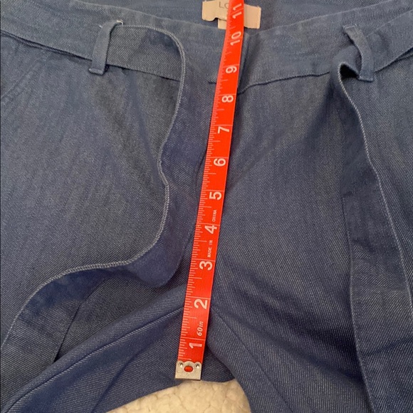 LOFT Petite Denim Blue Pinstripe Trousers - Picture 6 of 8